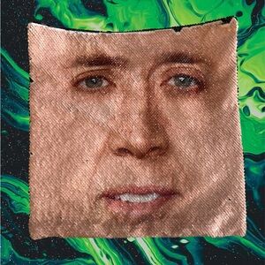 Nicholas cage sequin pillow case
